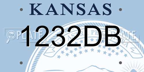 1232DB Kansas License Plate