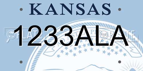 1233ALA Kansas License Plate