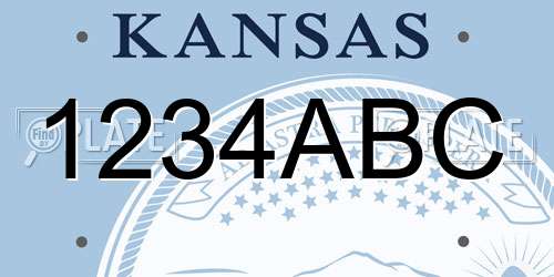1234ABC Kansas License Plate