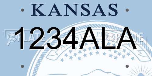 1234ALA Kansas License Plate