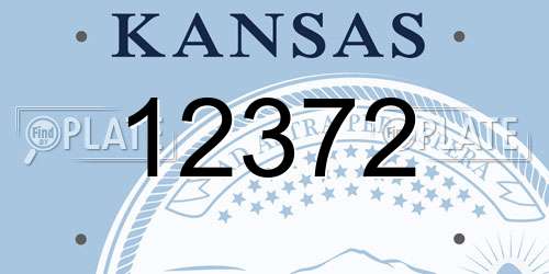 12372 Kansas License Plate