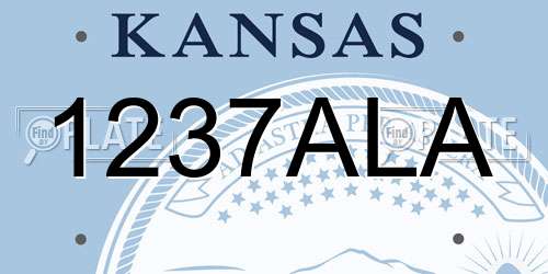 1237ALA Kansas License Plate