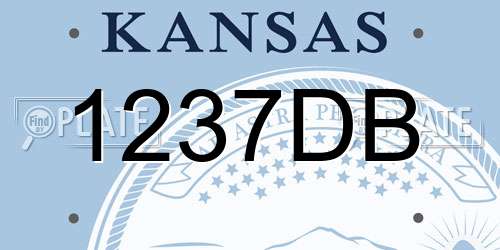 1237DB Kansas License Plate