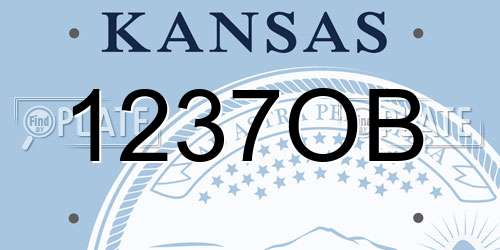 1237OB Kansas License Plate