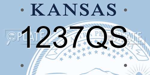 1237QS Kansas License Plate