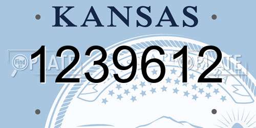 1239612 Kansas License Plate