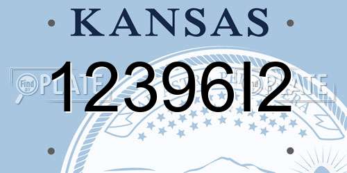 12396I2 Kansas License Plate