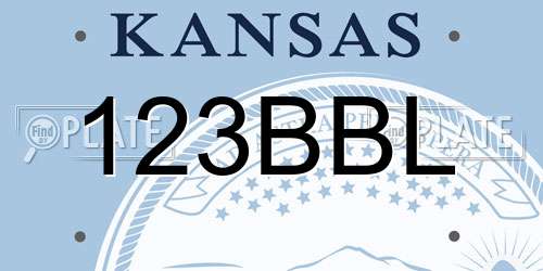 123BBL Kansas License Plate