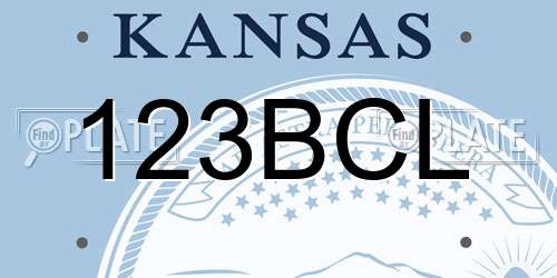 123BCL Kansas License Plate