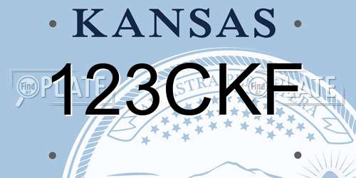 123CKF Kansas License Plate