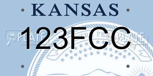 123FCC Kansas License Plate