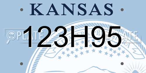 123H95 Kansas License Plate