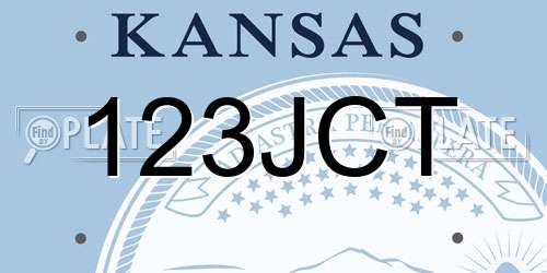 123JCT Kansas License Plate