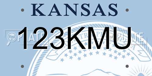 123KMU Kansas License Plate