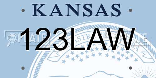 123LAW Kansas License Plate
