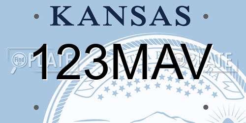 123MAV Kansas License Plate