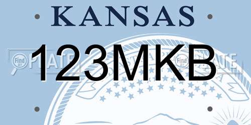 123MKB Kansas License Plate