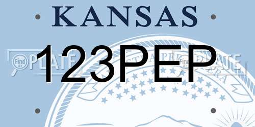 123PEP Kansas License Plate