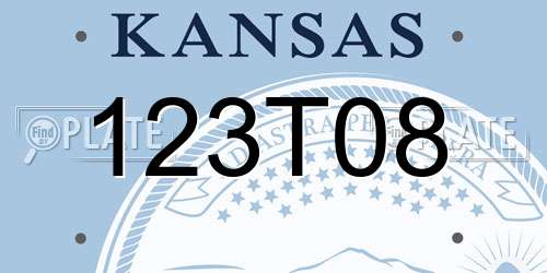 123T08 Kansas License Plate