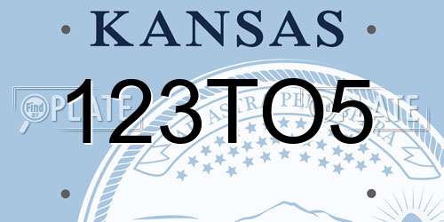123TO5 Kansas License Plate