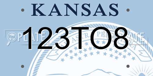 123TO8 Kansas License Plate