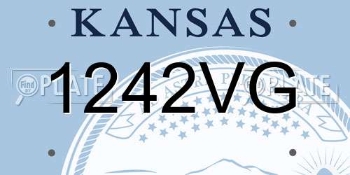1242VG Kansas License Plate