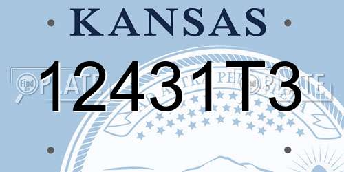 12431T3 Kansas License Plate