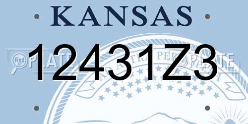 12431Z3 Kansas License Plate