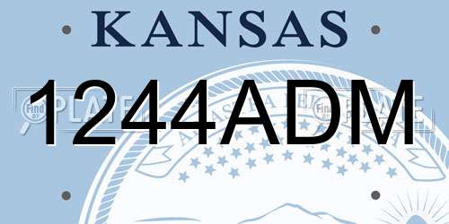 1244ADM Kansas License Plate