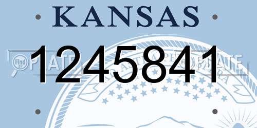 1245841 Kansas License Plate