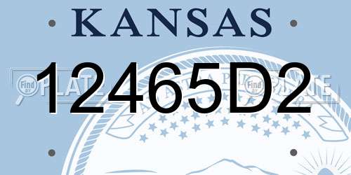 12465D2 Kansas License Plate