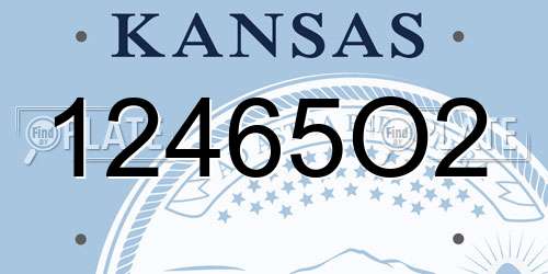 12465O2 Kansas License Plate
