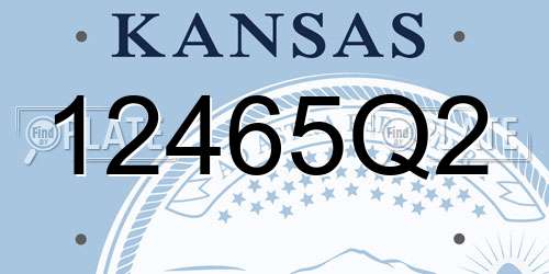 12465Q2 Kansas License Plate