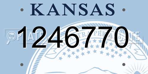 1246770 Kansas License Plate
