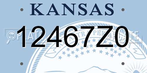 12467Z0 Kansas License Plate