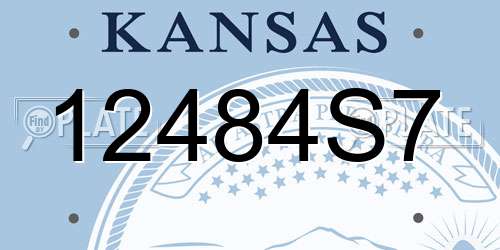 12484S7 Kansas License Plate