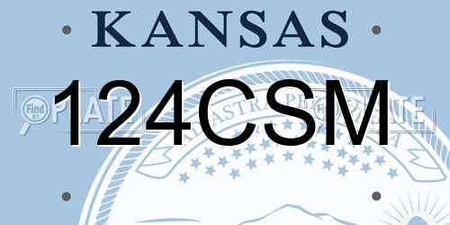 124CSM Kansas License Plate