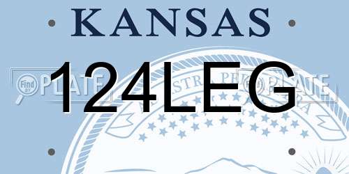 124LEG Kansas License Plate