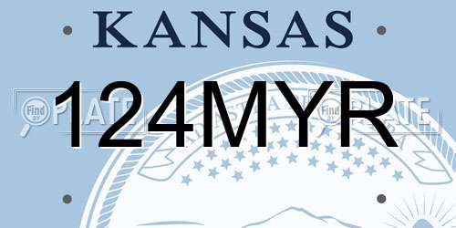 124MYR Kansas License Plate