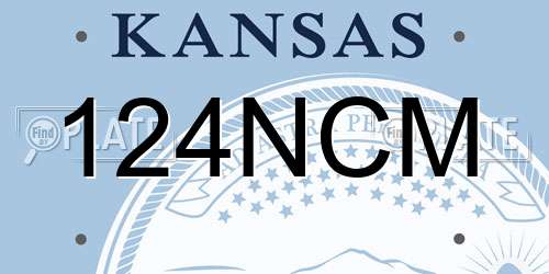 124NCM Kansas License Plate