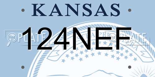 124NEF Kansas License Plate