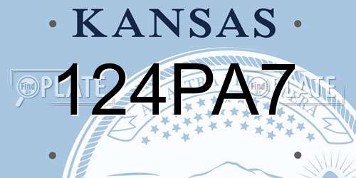 124PA7 Kansas License Plate