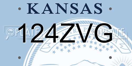 124ZVG Kansas License Plate