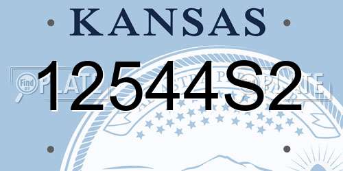 12544S2 Kansas License Plate