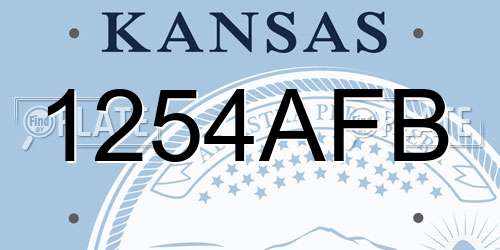 1254AFB Kansas License Plate