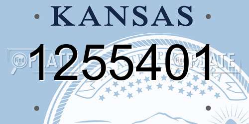 1255401 Kansas License Plate