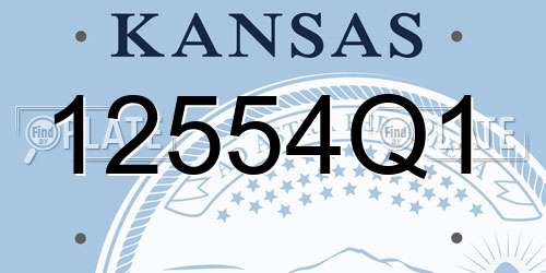 12554Q1 Kansas License Plate