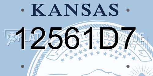 12561D7 Kansas License Plate