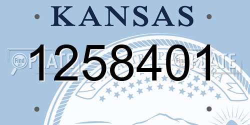 1258401 Kansas License Plate
