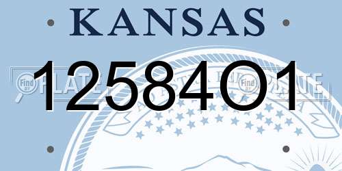 12584O1 Kansas License Plate